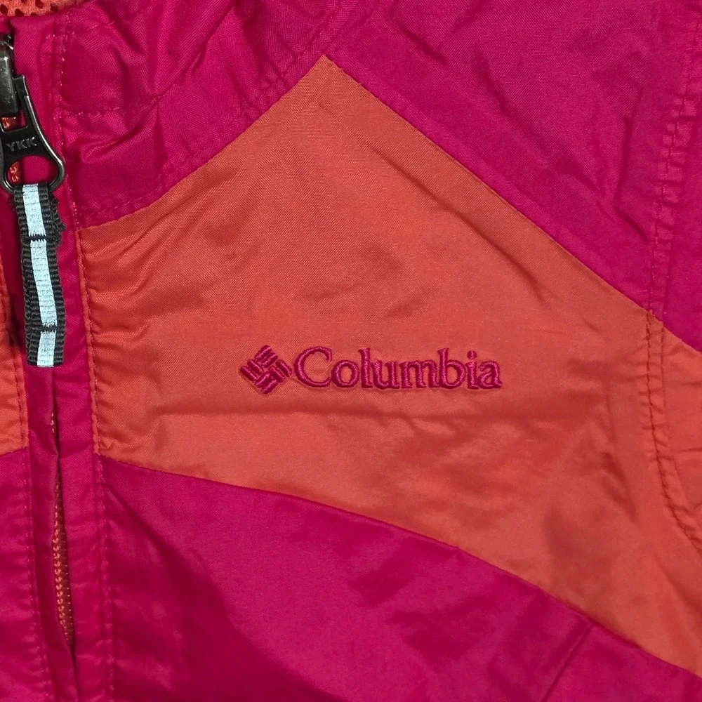 Columbia Kids Pink Coral Hooded Windbreaker Jacket Full Zip 2T Toddler